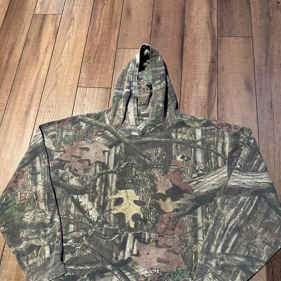 Vintage Mossy Oak Camo Hoodie Sweatshirt Men's size XL Break Up Camouflage - Picture 1 of 6